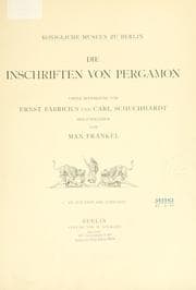 Tapa de Die Inschriften von Pergamon