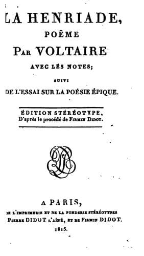 Tapa de La Henriade: poème