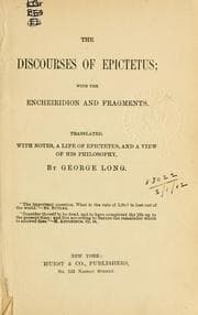 Tapa de The discourses of Epictetus