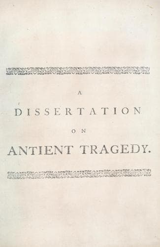 Tapa de A dissertation on antient tragedy