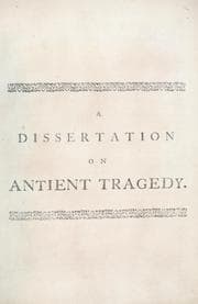 Tapa de A dissertation on antient tragedy