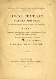 Tapa de Dissertation sur les poissons qui se rapprochent le plus des animaux sans vert©·bres ..