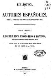 Tapa de Obras escogidas del padre fray Benito Jerónimo Feijoo y Montenegro ...