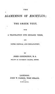 Tapa de The Agamemnon of Aeschylus: the Greek text