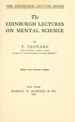Tapa de The Edinburgh lectures on mental science