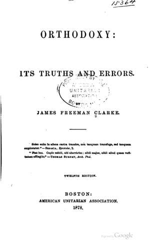 Tapa de Orthodoxy: Its Truths and Errors