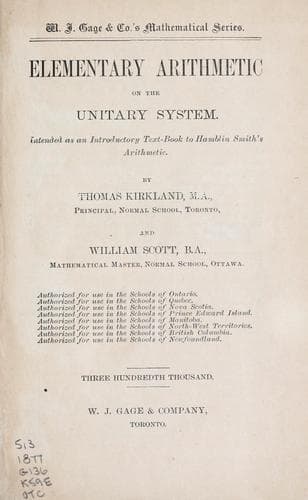 Tapa de Elementary arithmetic on the unitary system