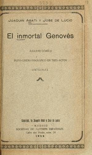 Tapa de El inmortal Genovés