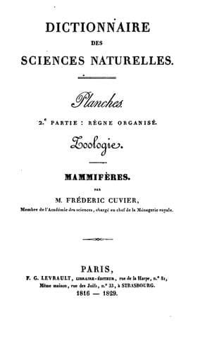 Tapa de Dictionnaire des sciences naturelles
