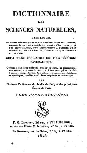 Tapa de Dictionnaire des sciences naturelles