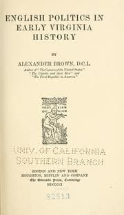 Tapa de English politics in early Virginia history