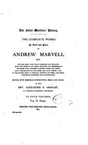Tapa de The Complete Works in Verse and Prose of Andrew Marvell...