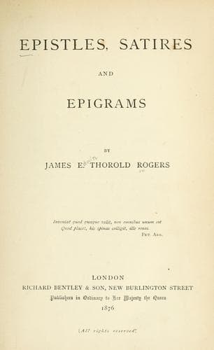 Tapa de Epistles, satires, and epigrams