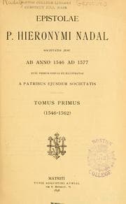 Tapa de Epistolae P. Hieronumi Nadal Societatis Jesu