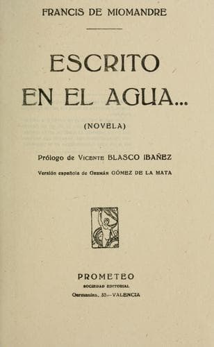 Tapa de Escrito en el agua...