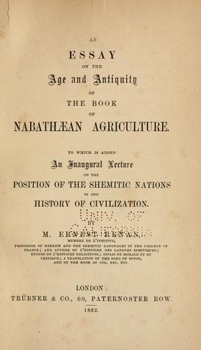 Tapa de An essay on the age and antiquity of the Book of Nabathæan agriculture