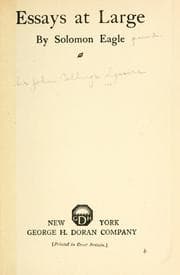 Tapa de Essays at large
