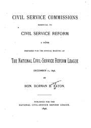 Tapa de Civil Service Commissions Essential to Civil Service Reform: A Paper Prepared for the Annual ...