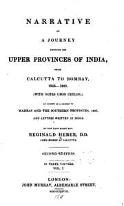 Tapa de Narrative of a Journey Through the Upper Provinces of India: With Notes Upon Ceylon) an Account ..