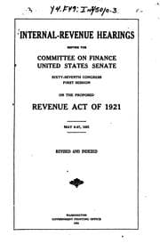Tapa de Internal-revenue: Hearings Before the Committee on Finance, United States ...