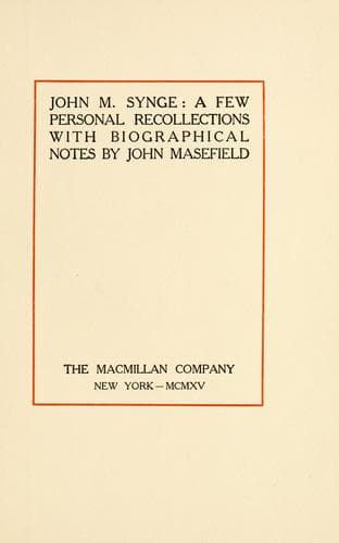 Tapa de John M. Synge