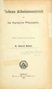 Tapa de Fichtes Atheismusstreit und die Kantische Philosophie