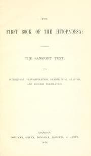 Tapa de The first-fourth books of the Hitopadésa