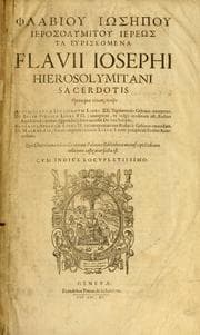 Tapa de Flabiou Iosepou Ierosolumitou hiereos Ta heuriskomena =