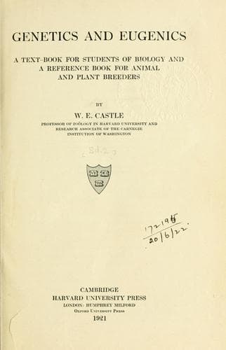 Tapa de Genetics and eugenics