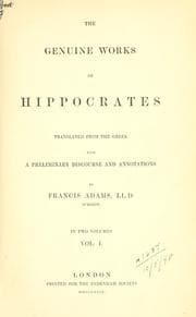 Tapa de The genuine works of Hippocrates