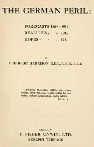 Tapa de The German peril