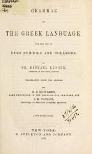 Tapa de Grammar of the Greek language for the use of high schools and colleges