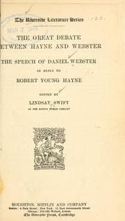 Tapa de The great debate between Hayne and Webster