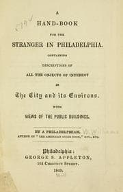 Tapa de A hand-book for the stranger in Philadelphia