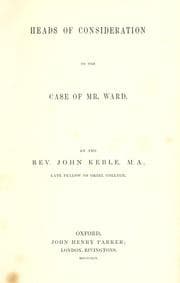 Tapa de Heads of consideration on the case of Mr. Ward