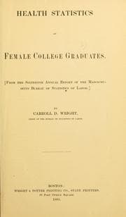 Tapa de Health statistics of female college graduates