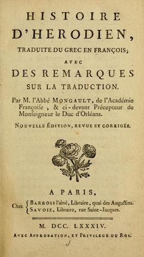 Tapa de Histoire d'Herodien