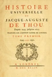 Tapa de Histoire universelle de Jacques-Auguste de Thou