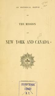 Tapa de An historical sketch of the Mission of New York and Canada