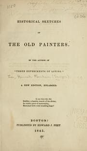 Tapa de Historical sketches of the old painters