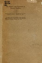 Tapa de The history and functions of botanic gardens