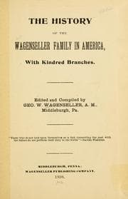 Tapa de The history of the Wagenseller family in America