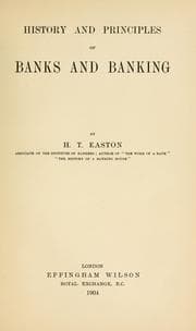 Tapa de History and principles of banks and banking