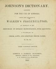 Tapa de Johnson's dictionary, abridged for the use of schools, with the addition of Walker's pronunciation