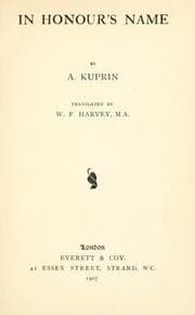 Tapa de In honour's name