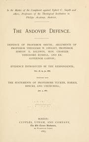 Tapa de In the matter of the complaint against Egbert C. Smyth and others, professors of the Theological Institution in Phillips Academy, Andover