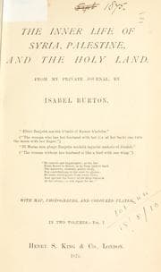 Tapa de The inner life of Syria, Palestine, and the Holy land