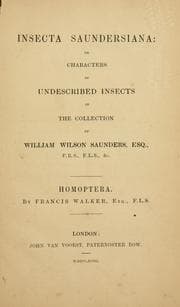 Tapa de Insecta Saundersiana
