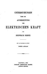 Tapa de Untersuchungen über die Ausbreitung der elektrischen Kraft