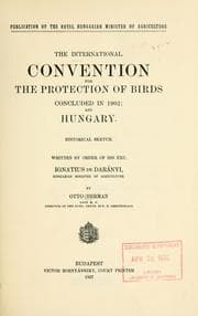 Tapa de International convention for the protection of birds